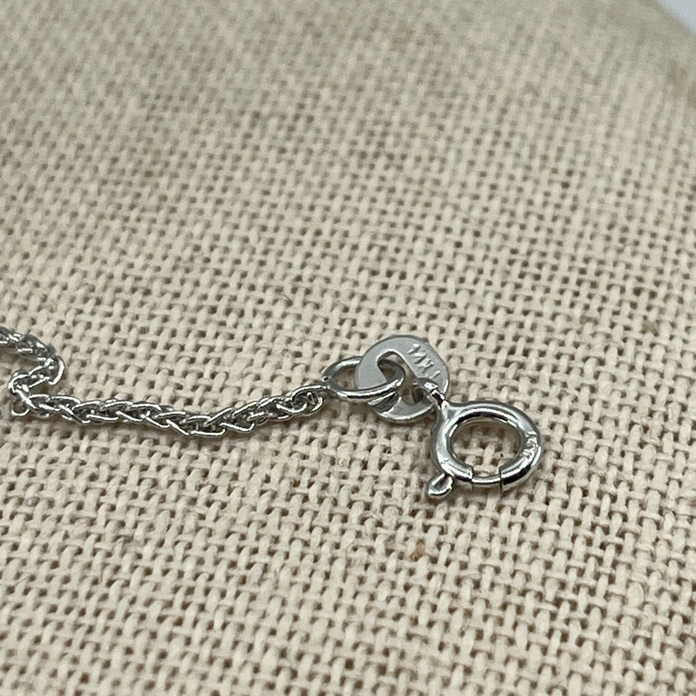 14K White Gold Chain w/ Sterling Silver Garnet Heart Pendant – 18" - Picture 10 of 16